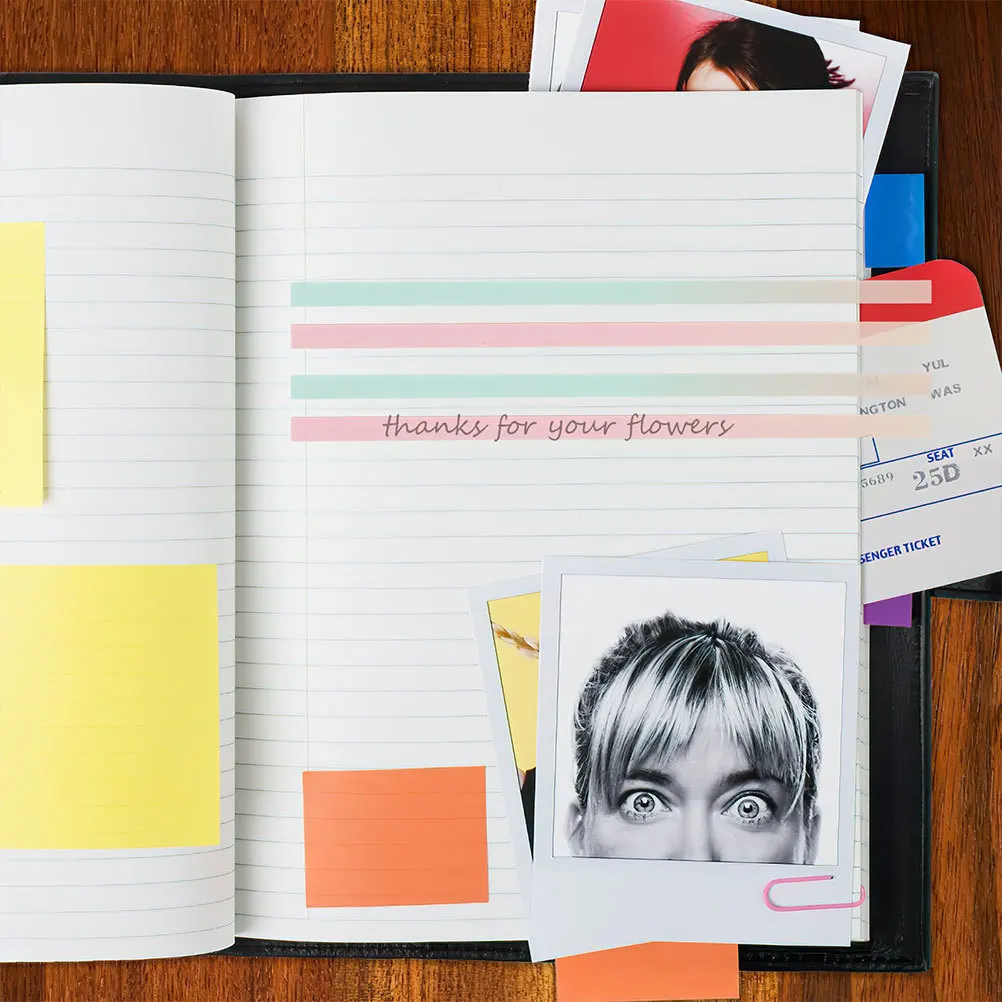 

2Sets Reading Strips Bright Colorful Pet Material Sticky Strips for Books Notebooks Annotation Tabs Reusable Reading