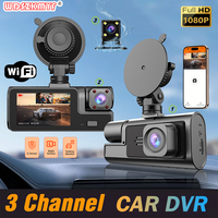 Car DVR 3Camera For Car Camera 1080P Video Recorder WIFI Dash Cam Front Rear View Camera Night Vision Black Box Car Accessories