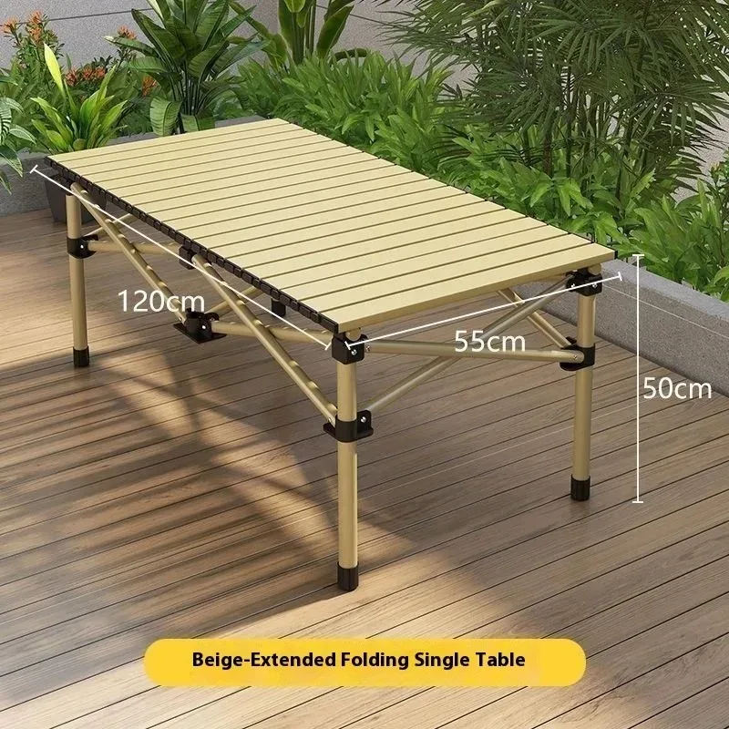 Large Outdoor Aluminum Alloy Desk Foldable Egg Roll Design for Fishing Lightweight Camping Table Aluminum Alloy Fast Setup