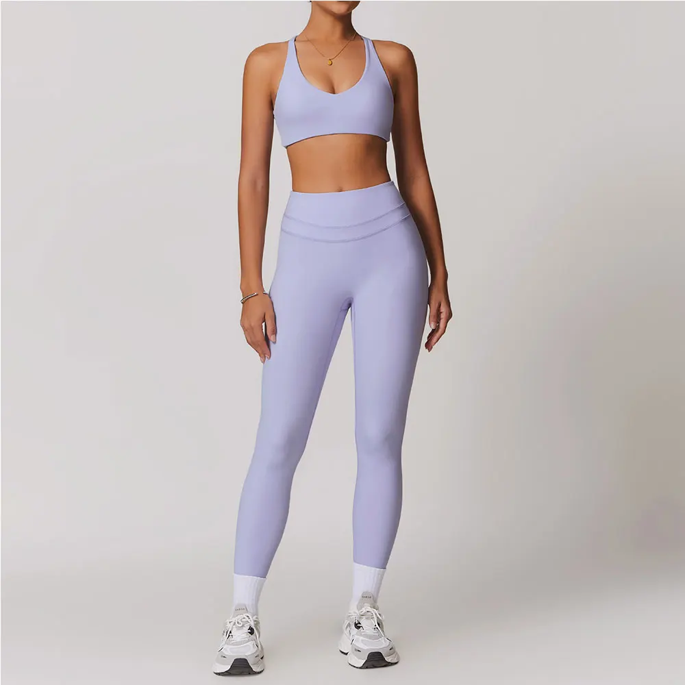 

2PCS Women Yoga Set Sportswear Sports Set Gym Clothes Fitness Suits Tracksuit Yoga Suit Workout High Waist Leggings Sports Bra