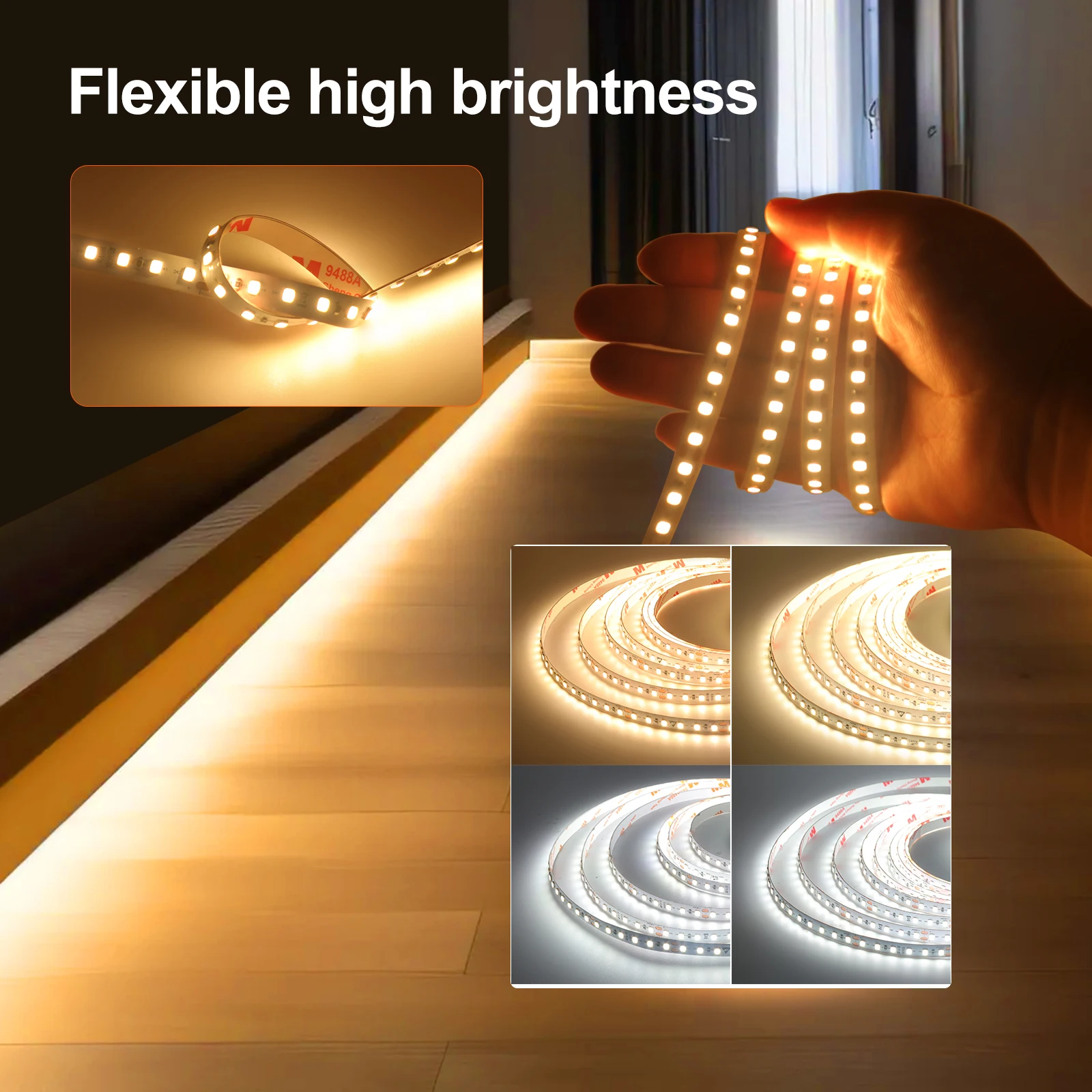 Full Spectrum 24V 5M 10M LED Strip RA98 No Flicker 2835 120Leds/M 2700K 3000K 3500K 4000K 5000K 6000K Flexible Ribbon Tape Light