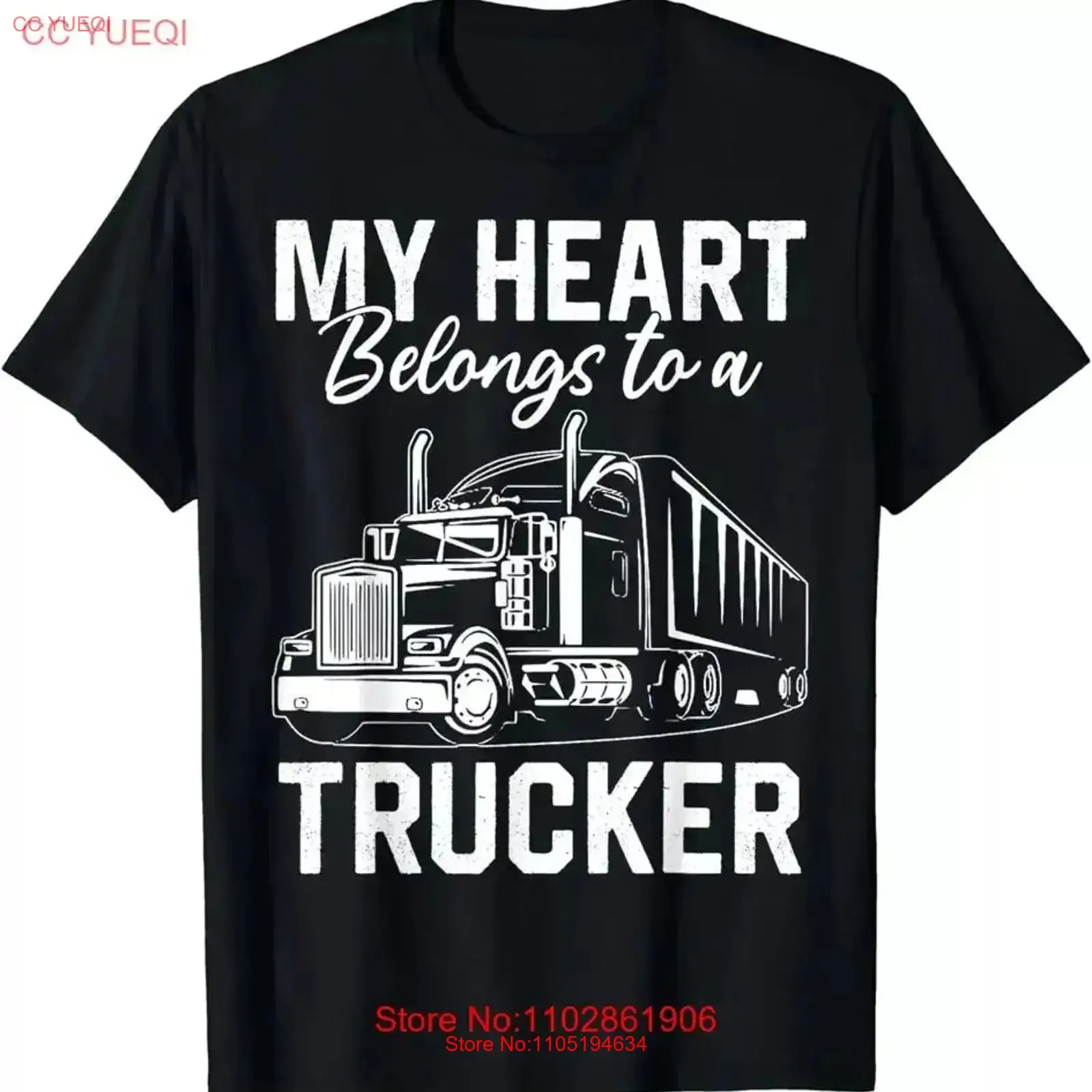 Mignon mon coeur appartient à un amateur de camionneur fier femme t-shirt S 5XL vintage lavé graphique polyvalent confortable doux homme
