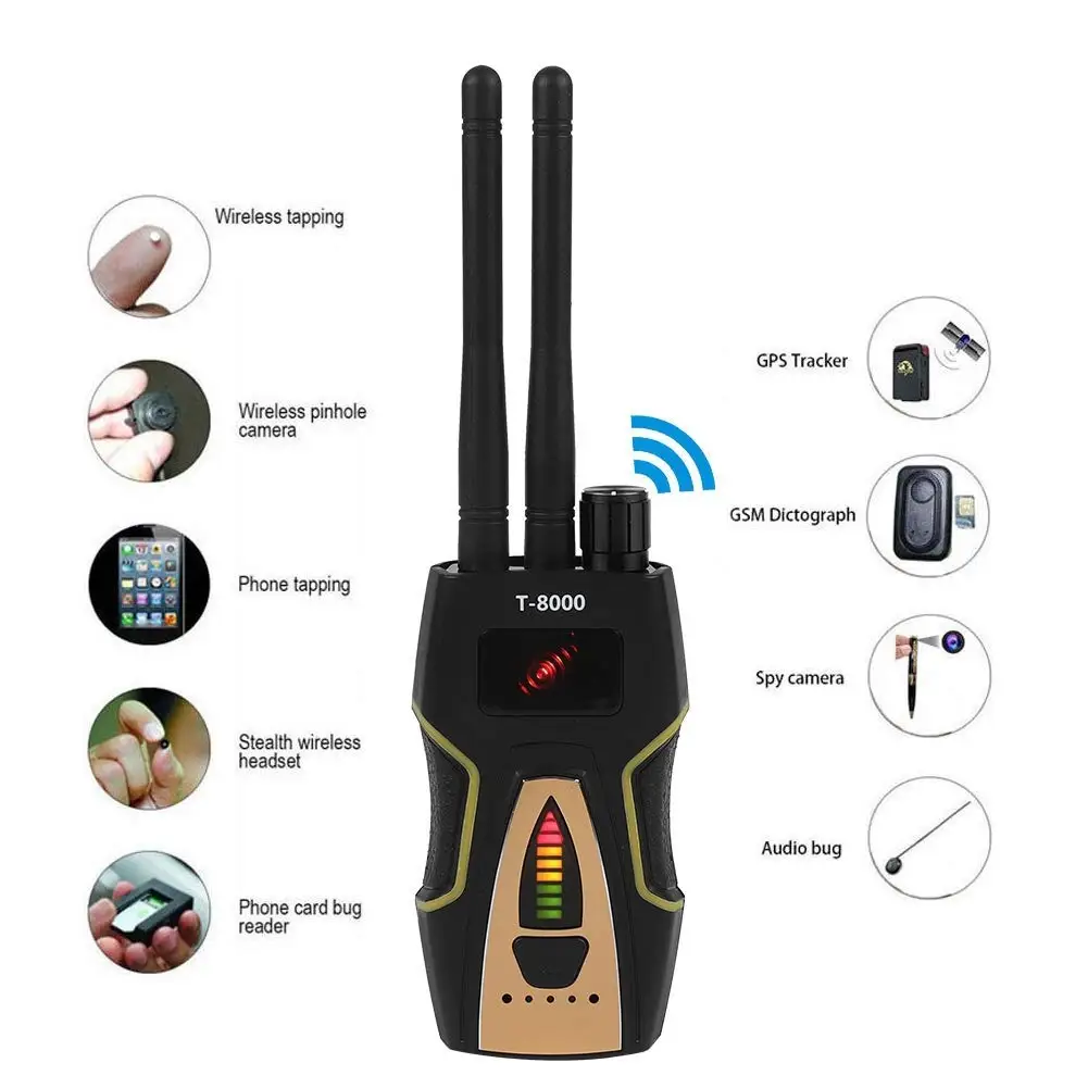 T8000 Anti-Spy Wireless RF Signal Detector GSM Audio Finder GPS Scan Detector