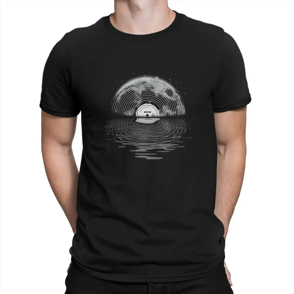 Moonlight T-Shirts for Men Gramophone Record Funny 100% Cotton Tee Shirt O Neck Short Sleeve T Shirt Unique Tops