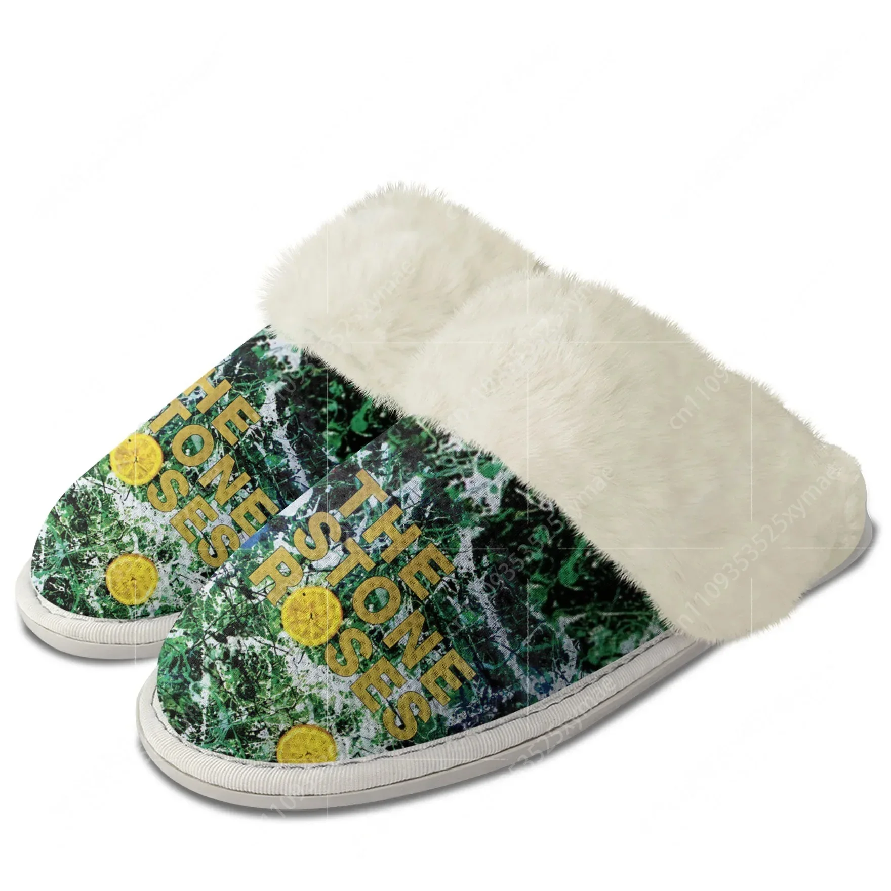The Stone Roses Rock Band Plush Slippers Keep Warm Shoes Mens Womens Retro Breathable Home Cotton Thermal Lightweight Slipper