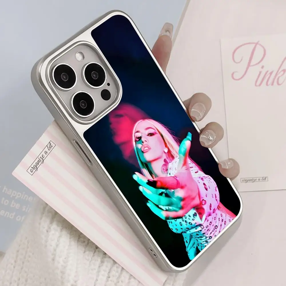 

Модный чехол для телефона Fashion Ava Max с серебряным покрытием для iPhone 17 16 15 14 13 12 11 Air Pro Max Plus, цветной чехол