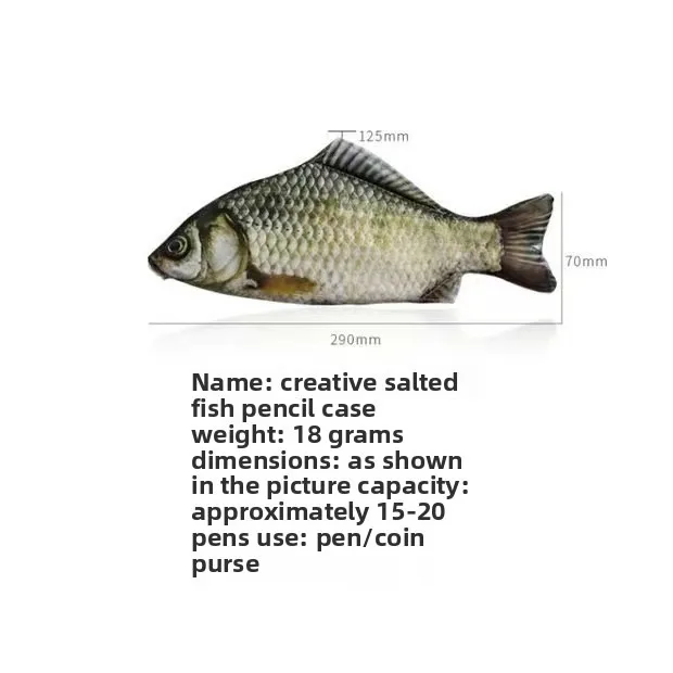 Kreative, lustige Stifttasche in Form eines Karpfenfisches, im gleichen Stil wie auf Douyin, mit einem witzigen, veränderten Design, koreanische Version, Simulation eines Karpfenfisches. – Detail 1