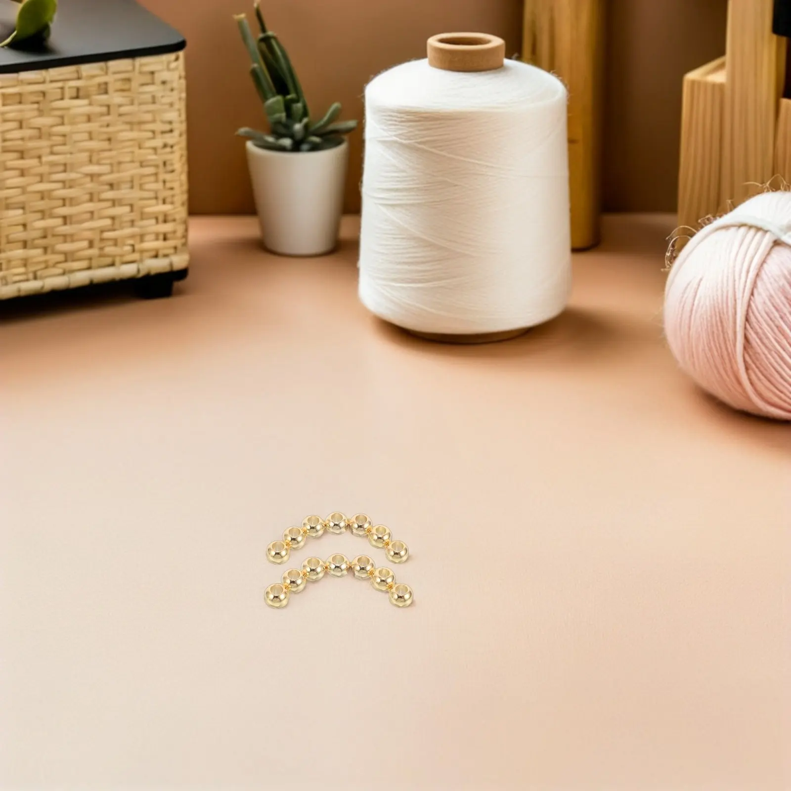 

100 шт. золотистых круглых гладких металлических бусин-разделителей для изготовления ювелирных изделий, браслетов, ожерелий, разделителей для браслетов