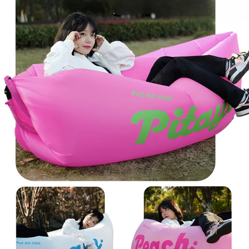 

Inflatable sofa outdoor double picnic camping inflatable lazy air single portable cushion recliner free storage bag