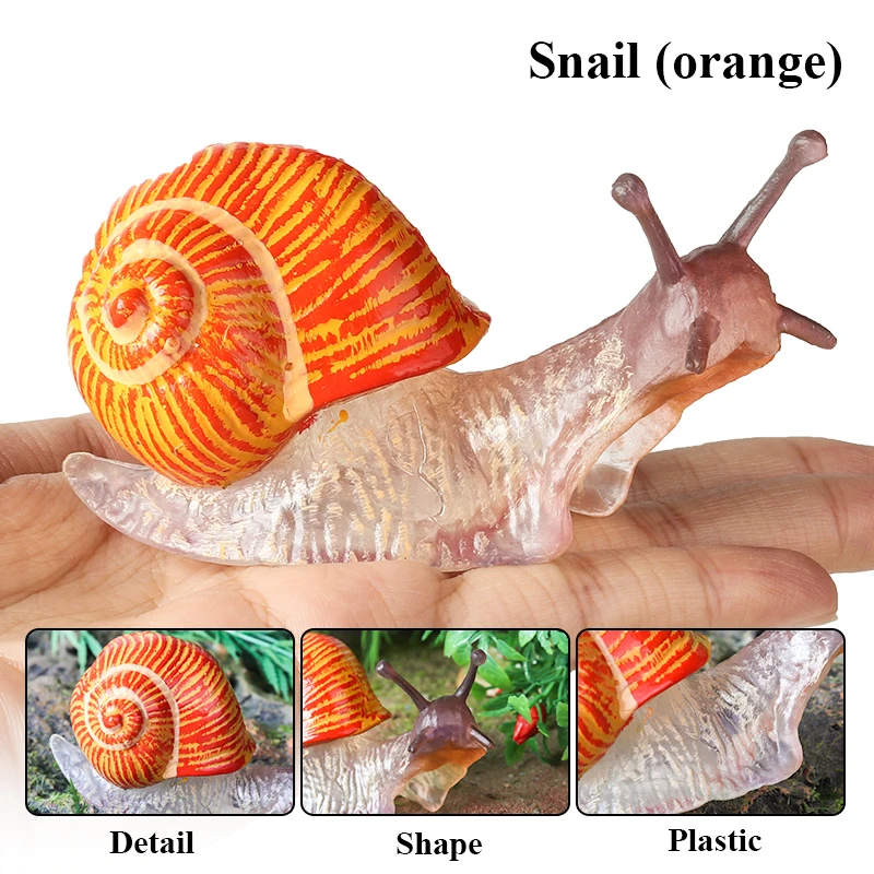 Oenux Wildes Insekt Tiere Schnecken Wachstumszyklus Modell Gartendekoration Figuren PVC Miniatur Niedliche Bildung Kinderspielzeug – Detail 5