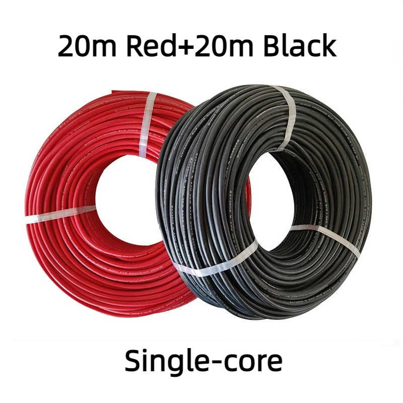 Enkele/Dubbele Kern 1500V Fotovoltaïsche Zonne-Energie Draad 10M/20M 4mm 2/6mm2 12/10awg Kabel Vertind Koper Xlpe Jas Voor Pv-Panelen