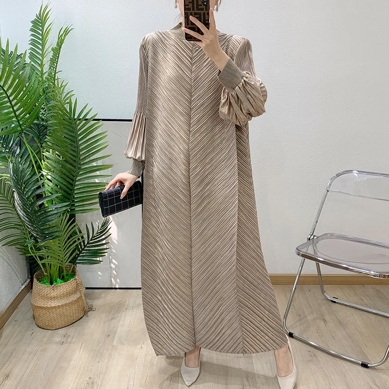 

Длинное платье ручной работы с тройными плиссированными оборками и штампованными оборками, 2021, свободная длинная плиссированная юбка с длинными рукавами