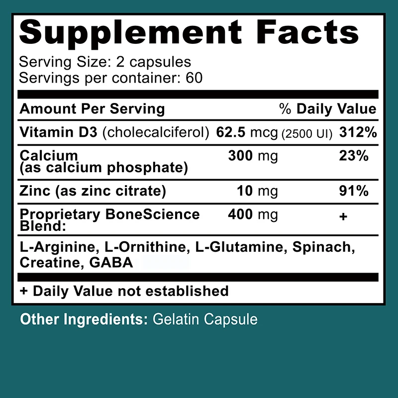 Natural Height Growth Maximizer for Kids, Teens and Adults Zinc and Calcium Increase Peak Height Supplement Bone Strength