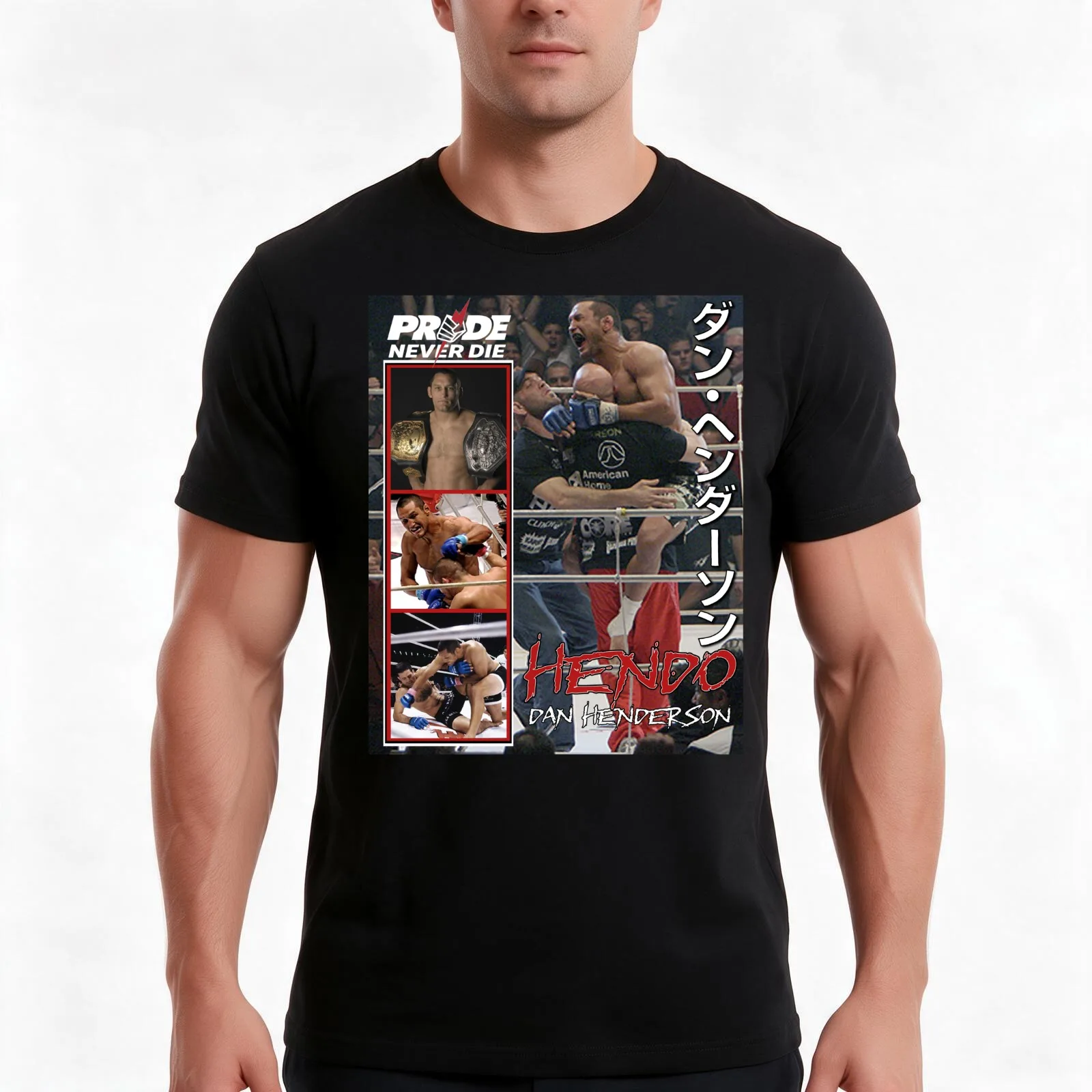 Dan Henderson Pride Never Die T-Shirt Summer Casual Cotton Tee Oversized Streetwear Tops Vintage Graphic Print 100% Cotton