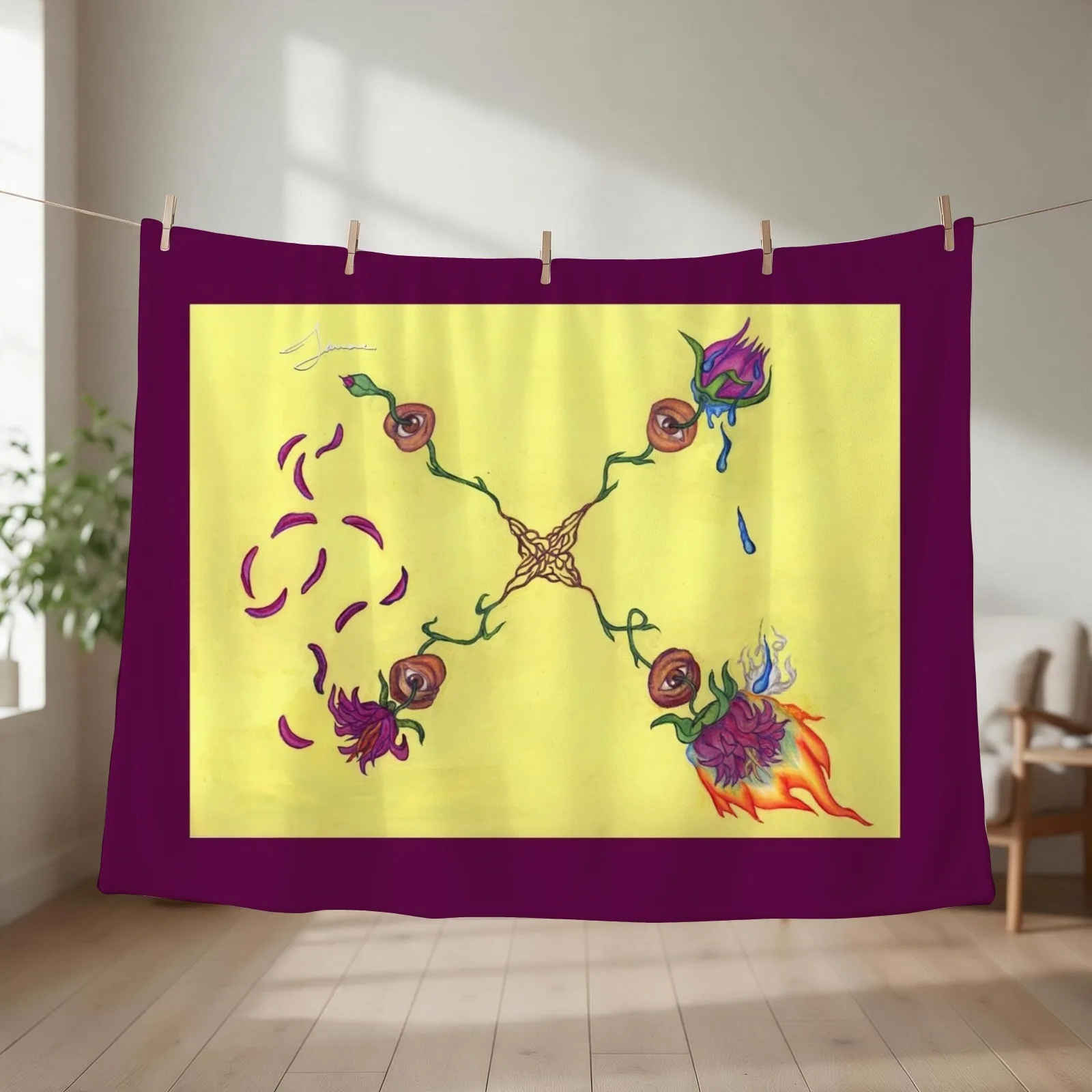 INTERTWINED Throw Blanket couch cozy soft plush fuzzy picnic outdoor blanket