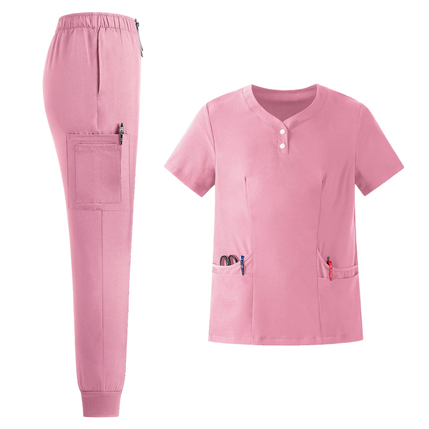 Ensemble de vêtements de toilette extensibles à séchage rapide, col en v, pour médecin et infirmière, pour Salon de beauté, salle d'opération, vêtements de toilette séparés