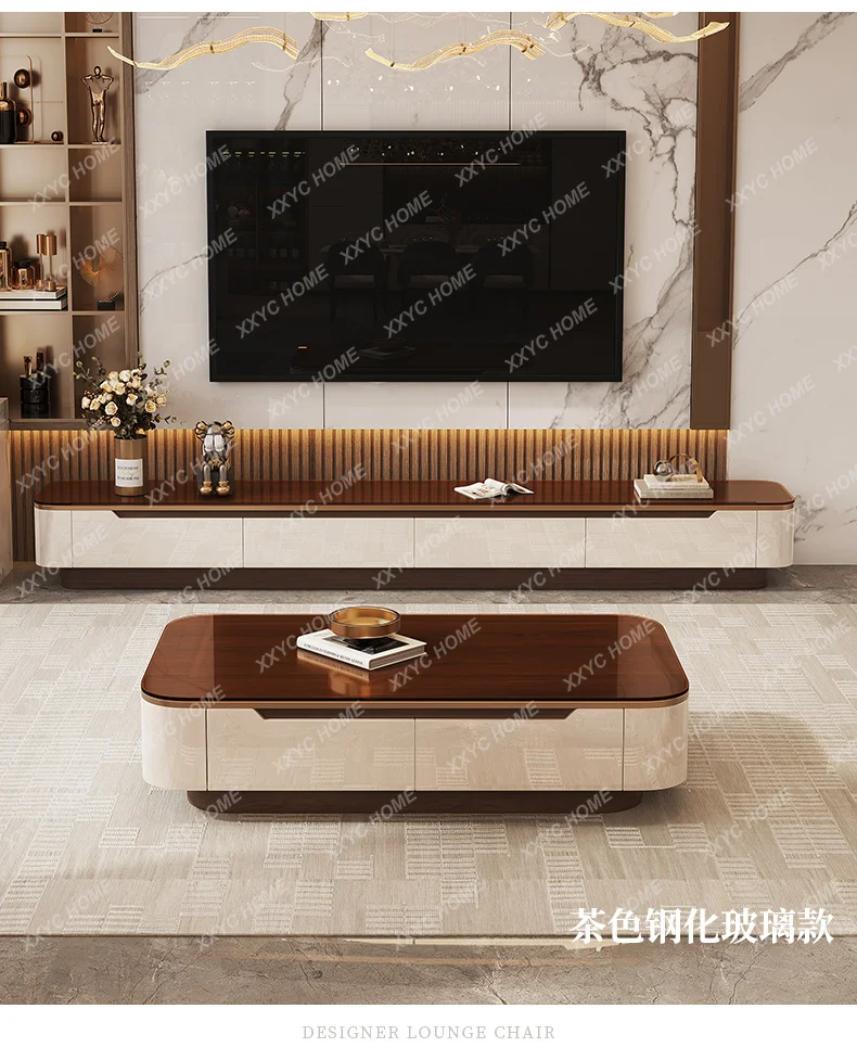 PG Dark Brown Tv Cabinet Decoration  Khaki Small Designer Tv Cabinet Vintage Unique Nordic Muebles Para Sala Furniture
