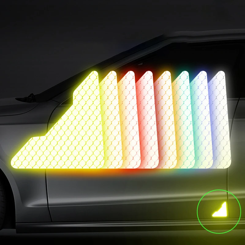 Reflective Car Door Corner Edge Protector Sticker Universal Anti-collision Car Door Corner Cover Silicone Safe Warning Stickers