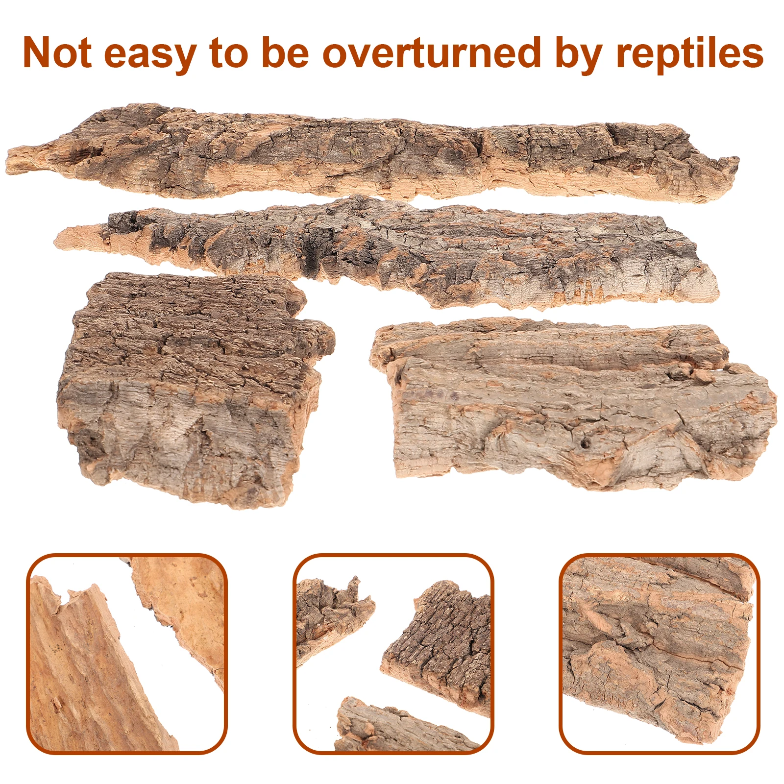 

4pcs Climbing Platform Decor Light Brown Bark Reptile Hide Terrarium Accessories Snake Decor Pet Habitat Landscape Reptile Tank
