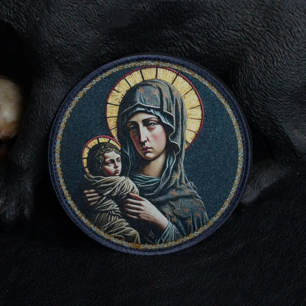 “Virgin of God” Accessories for Tactical Patches Printing Hook and Loop Mom Angry Badge Military Crest Backpack Clothing Sticker