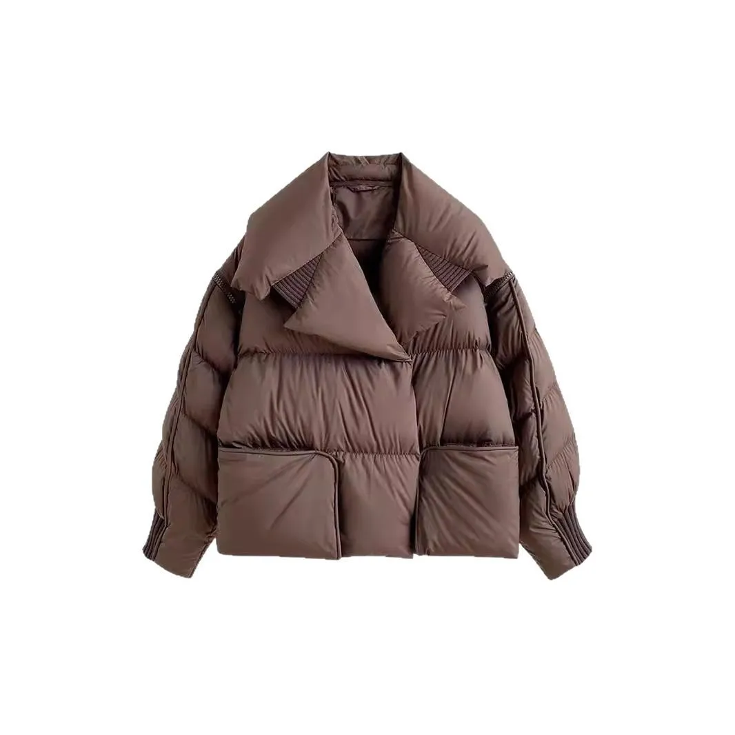 المرأة الأبيض بطة أسفل معطف الإناث الشتاء سترة منفوخة قصيرة الشارع الشهير أسفل سترة دافئة سترات الأكمام القابلة للإزالة أبلى #5