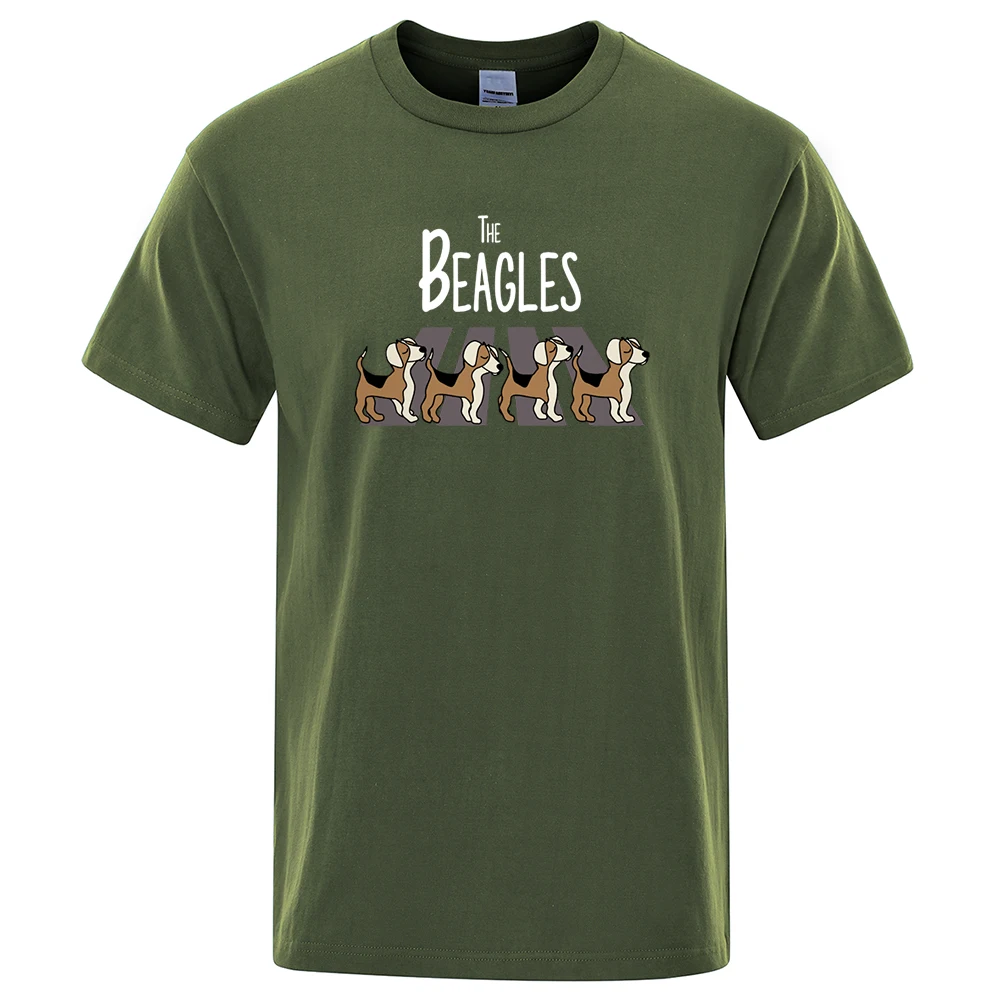 The Beagles Mens T Shirt Casual Cotton Tee Clothing Creativity Summer Brand Loose Cotton Eco-Friendly Short Sleeve Men Tshirt