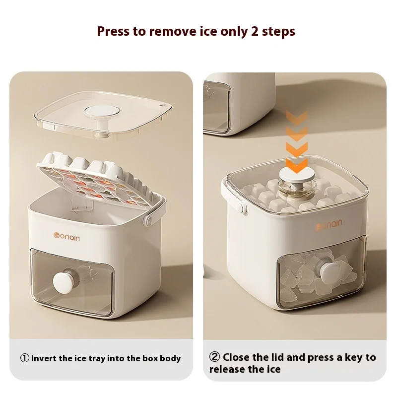 ice maker machine New Press Ice Cube Mold Ice Box Frozen Ball Ware Abrasives Large Capacity Ice Storage Household Food Grade