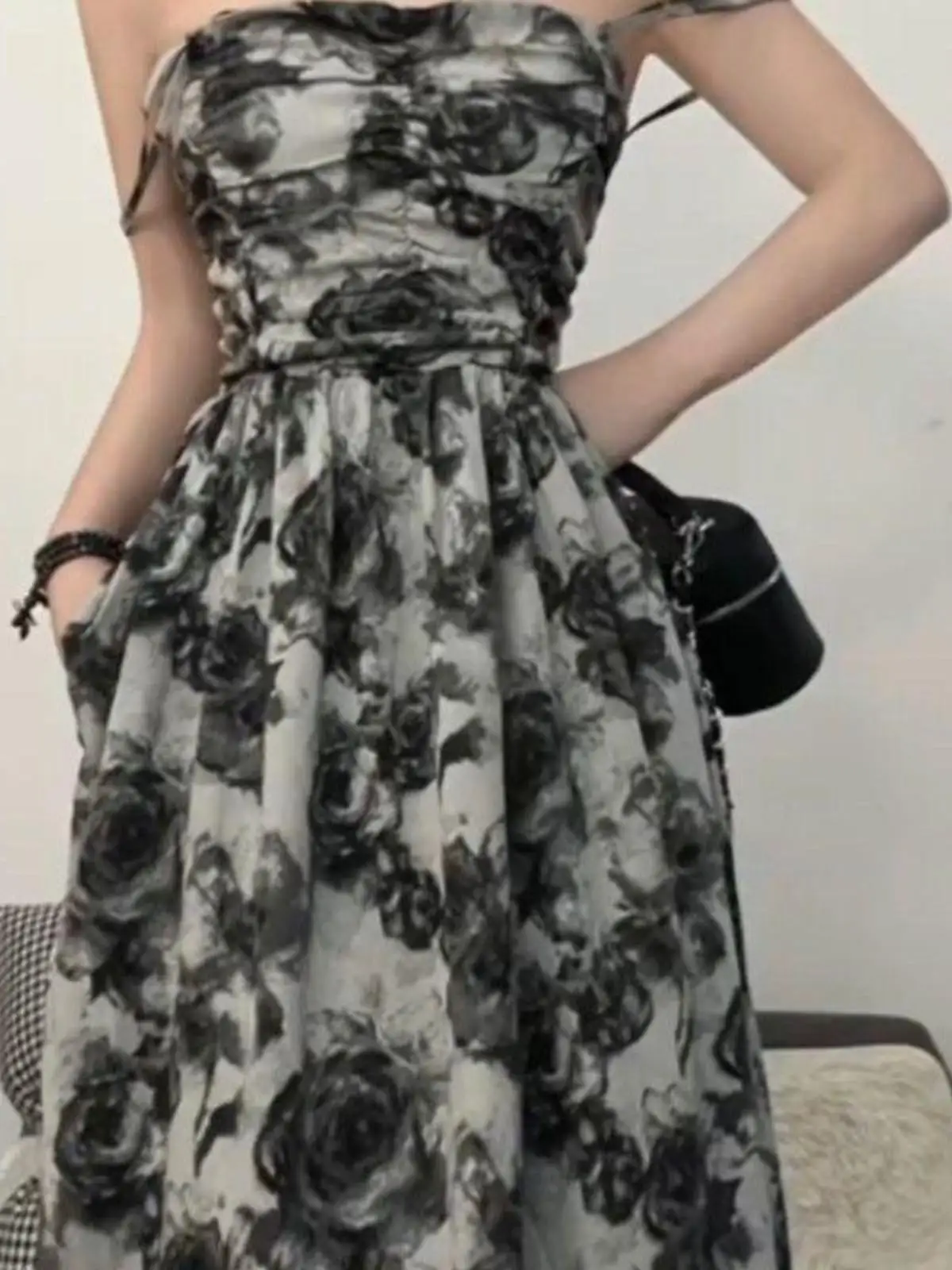 conjunto-de-vestido-f-estilo-retro-em-aquarela-com-protecao-solar-de-verao-cinto-e-manga-floral-rosa-com-botoes-cint