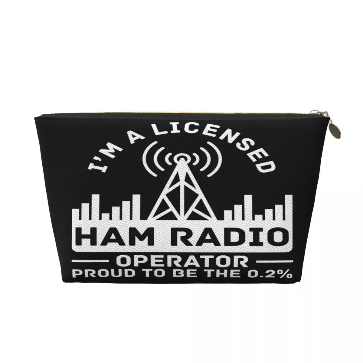 Custom Licensed Ham Radio Operato Travel Toiletry Bag for Women Makeup Cosmetic Organizer Beauty Storage Dopp Kit