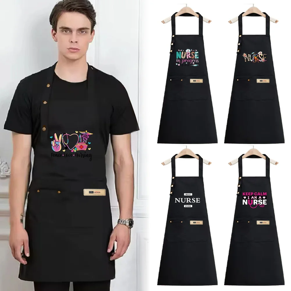 

Chef Apron Heavy Duty, Stain-Resistant,Waterproof, Perfect for BBQ & Cooking Adjustable Straps Multiple Pockets Nurse Serise