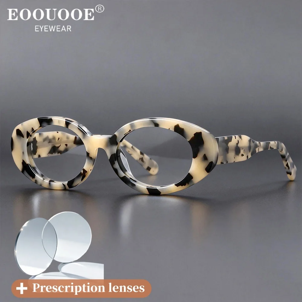 

Retro leopard print acetate eyeglass frame for women's fashion myopia reading glasses prescription non spherical lenses