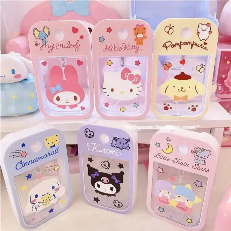 Sandos Kawaii Cartoon Hello Kitty Kuromi My Melody Cinnamoroll Cute Belt ciondolo Spray bottiglia di profumo confezione di profumo di alcol