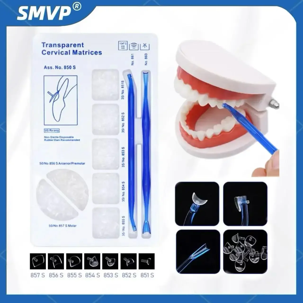 277 ชิ้น/เซ็ต Dental Matrix เมทริกซ์ปากมดลูกคอมโพสิต Gingival สําหรับ Kerr สไตล์โปร่งใส 850S เครื่องมือทันตแพทย์ทันตกรรม