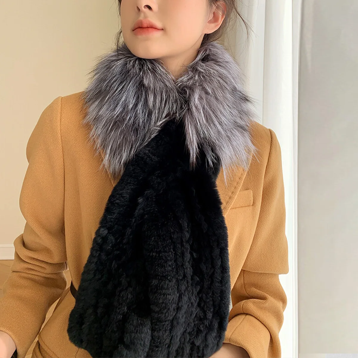 

Real Fox Fur Scarf Scarf Neck Warmer Warm Winter Accessories Genuine Fur Scarf Hot Sale New FEIMANYUAN
