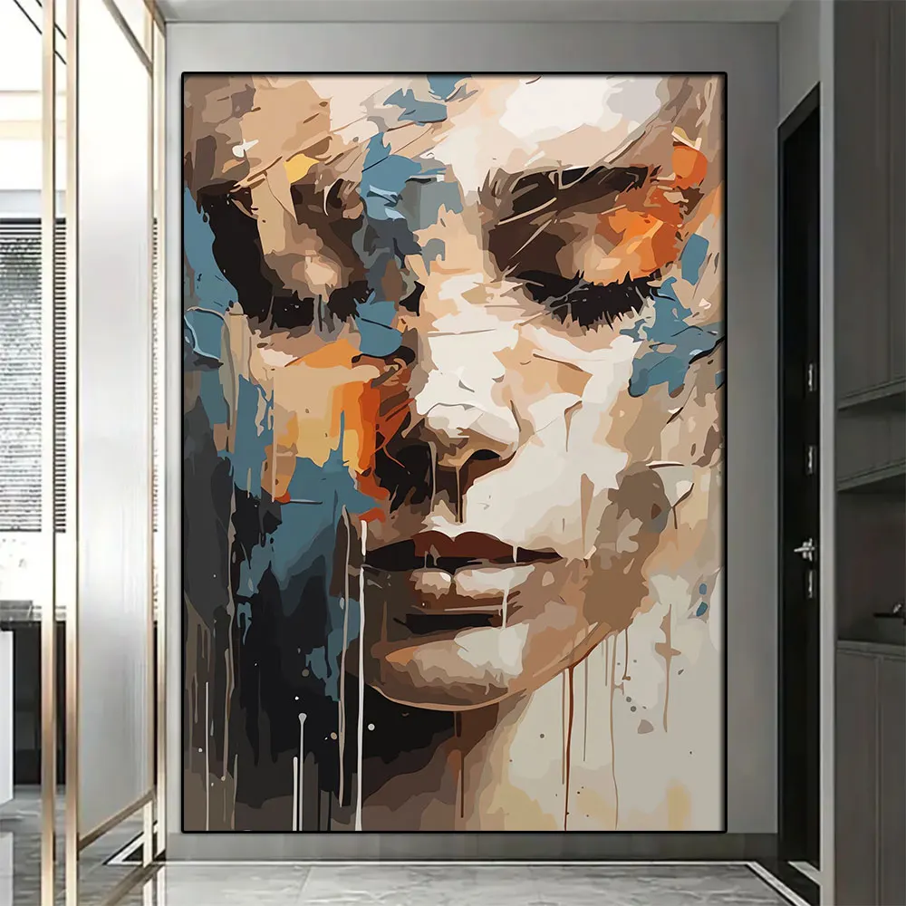 

Face of Women Abstract Graffiti Street Art Painting On Canvas Aesthetic Poster Print Girl Wall Room Decoration Picture Frameless