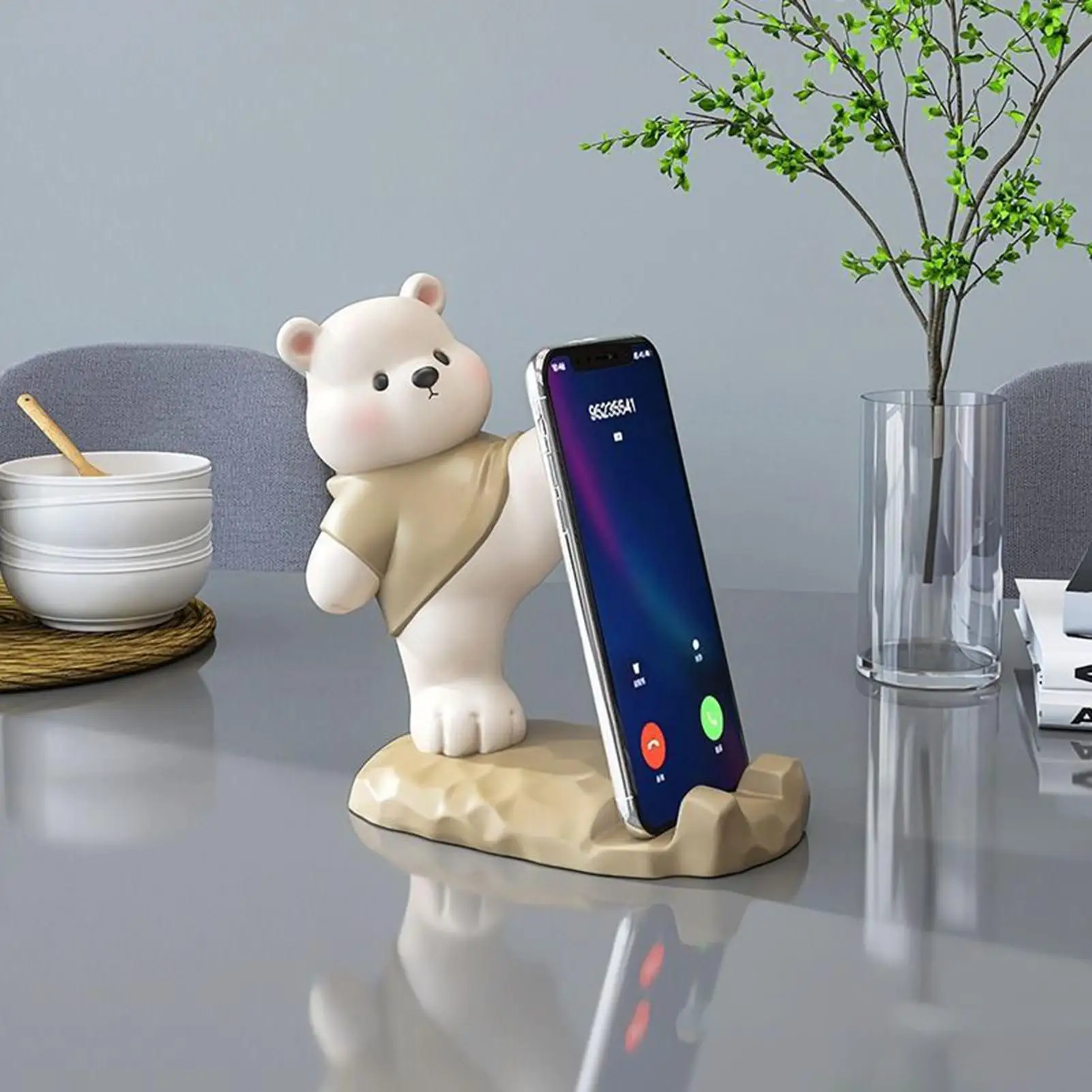 

Держатель для телефона для стола, милый полимерный медведь, регулируемые противоскользящие фигурки, настольный держатель для мобильного телефона для домашних офисов, видеоблогов, съемки