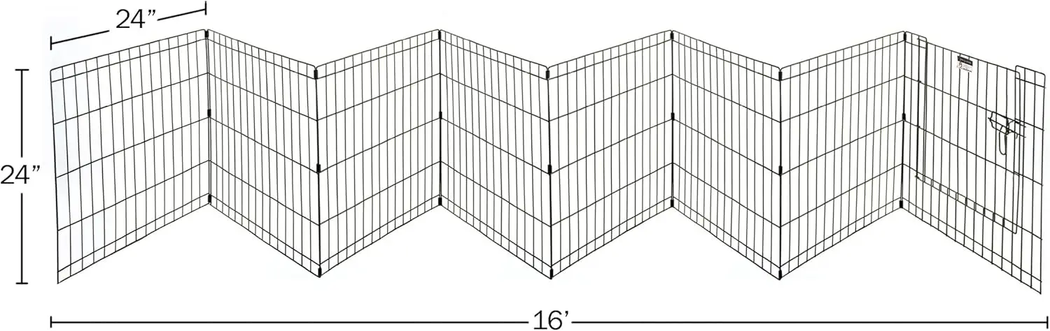 Foldable Metal Pet Playpen - 8 Panels Indoor/Outdoor Exercise Enclosure for Dogs Cats Small Animals