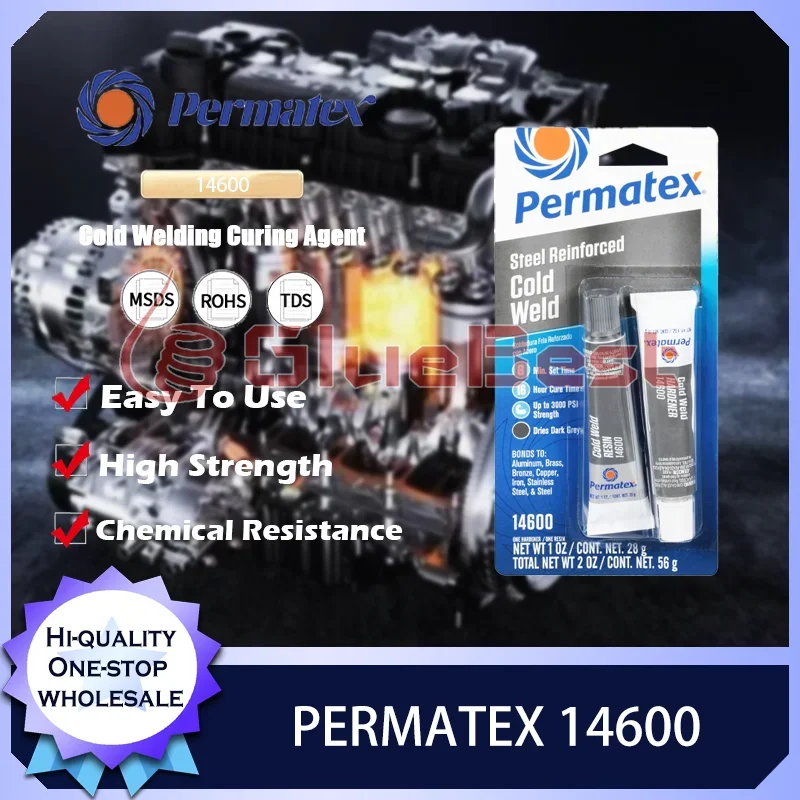 Permatex 14600 Two-Part Cold Weld Curing Agent for Metal Repair Bonding for Automotive and Industrial Use Original Product