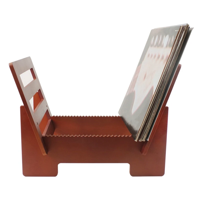 Vinyl Record Storage Holder Large Capacity Display Stand With Clear Acrylic Ends Wooden For LP Album Deskop Rack image 4