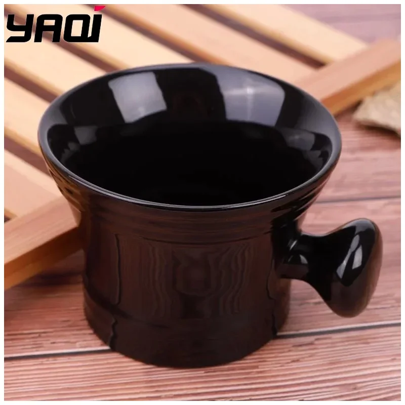 Hot Sale 2026 YAQI Black Color Shaving Bowl ABS Plastic Shaving Brush for Men