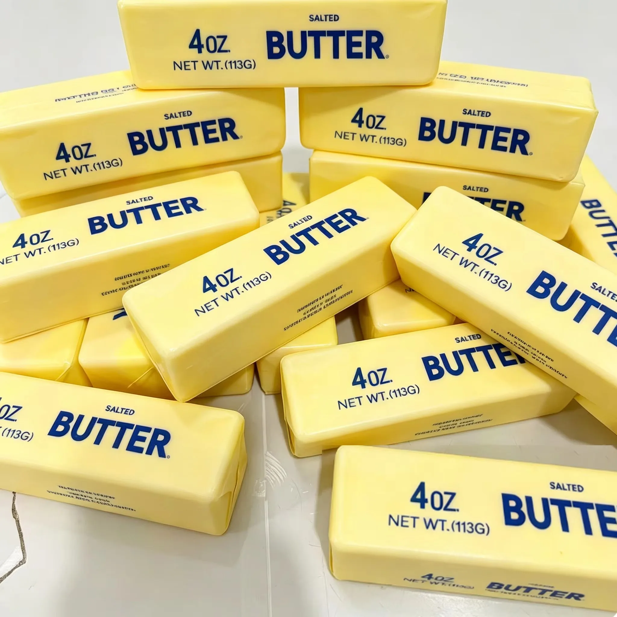 Motorcycle Decoration，Simulation Butter Stick Squishy Toy, Fun Butter Block Squeeze Fidget Toy, Office Desktop Stress Relief