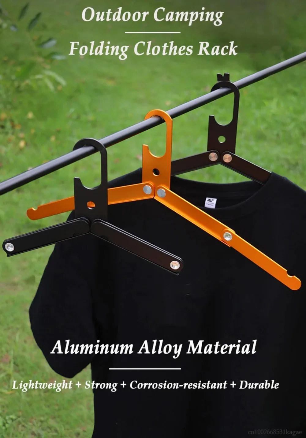 Outdoor Reise Camping Aluminium Legierung Klapp Mantel Kleiderbügel Mantel Trocknen Rack platzsparende Metall Kleiderbügel Kleiderschrank Organizer – Detail 11