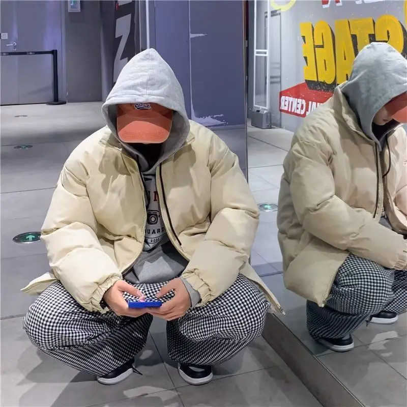 

New 2025 Men's Thiened Warm Cotton Jaet Winter Sports Casual Trendy Bread Sle Coat Long Sve Zipper Closure Hoodie