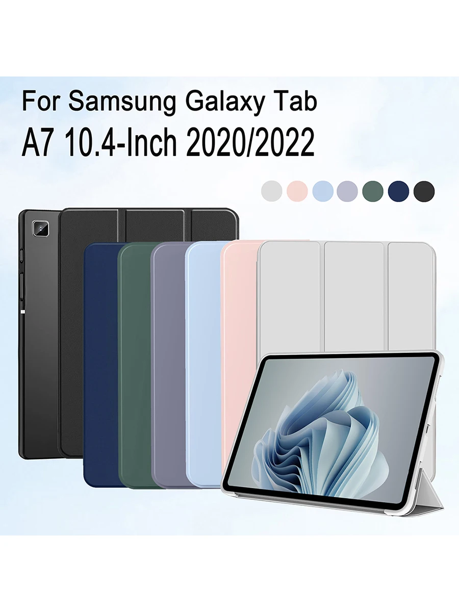 Étui pour Samsung Galaxy Tab A7 10.4'' 2022/2020, housse magnétique en cuir PU pour tablette Galaxy modèle SM-T500/T503/T505/T507