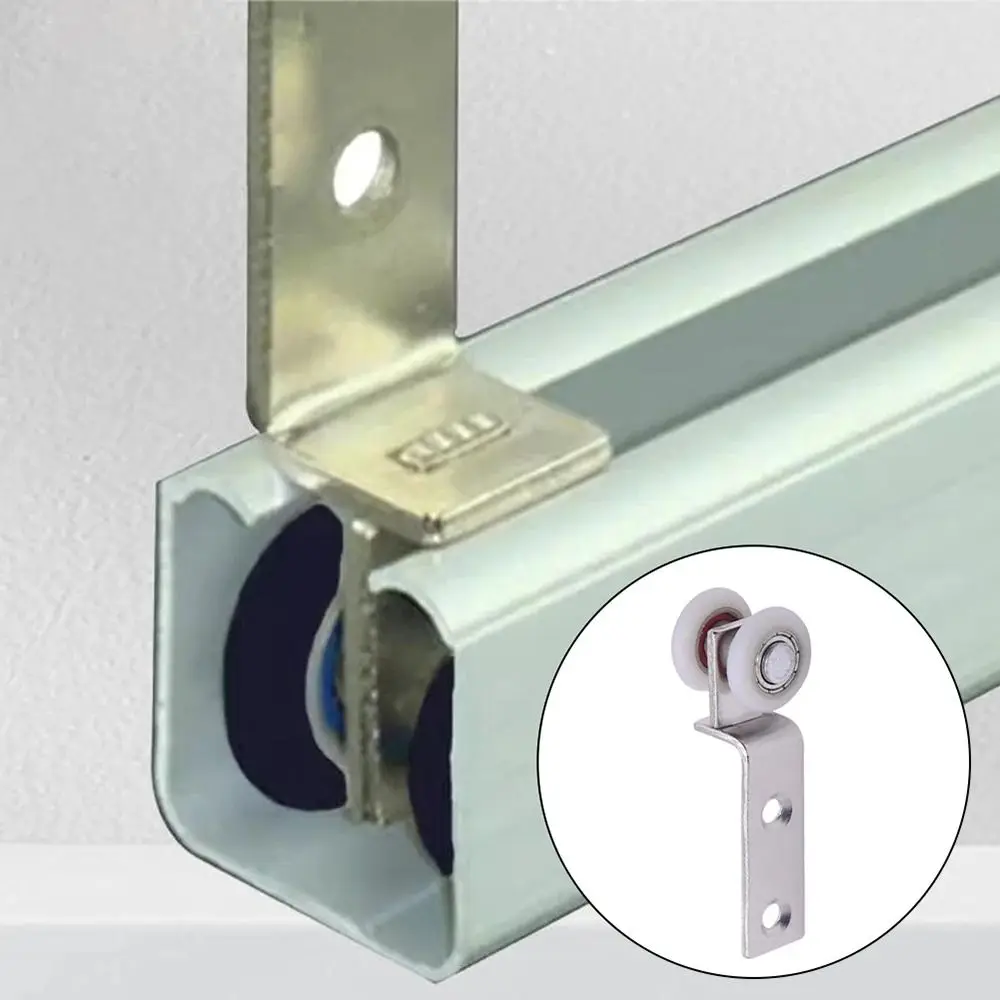 2Pcs Metal Sliding Door Pulleys Smooth Silent with Two Plastic Wheels Bearing Pulley Block 40x19mm 60x19mm Bearing Wheel