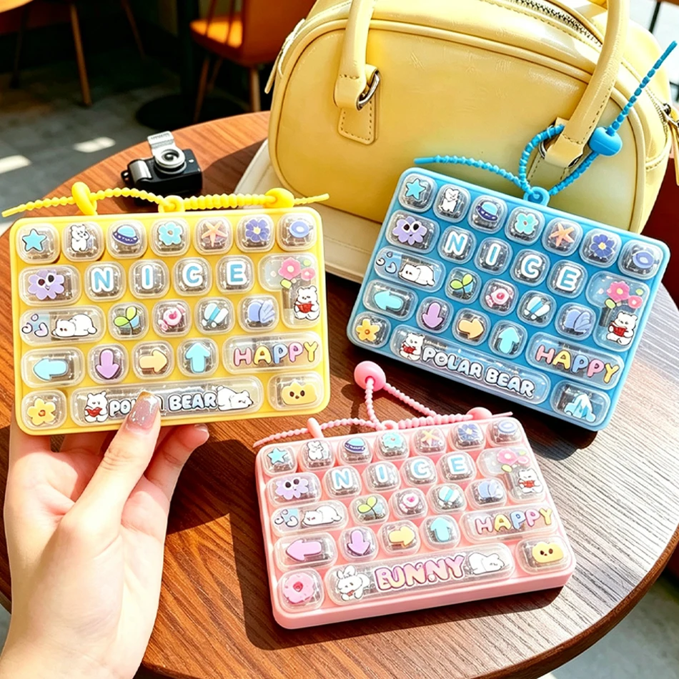 Happy Unending Stress Relief 26-Key Mechanical Keyboard Animal Diary Finger Press Toy Keychain