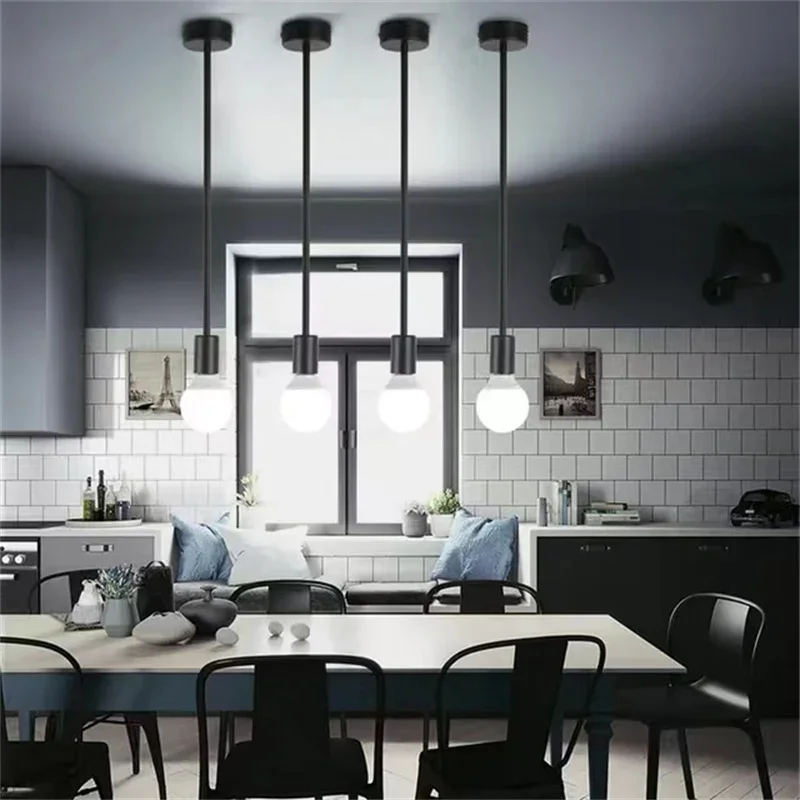 E27 Screw-type Lighting Kit Hanging Light Socket Lamp Holder with Line Chandelier Line Set DIY Retro Hanging Lamp Accessories