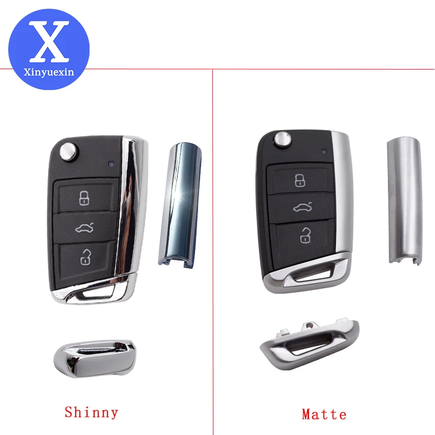Xinyuexin Składana obudowa kluczyka samochodowego do Vw Gollf 7 MK7 do Skoda Octavia A7 do Seat Remote Keyless Auto Metal Part do Golf Mk7
