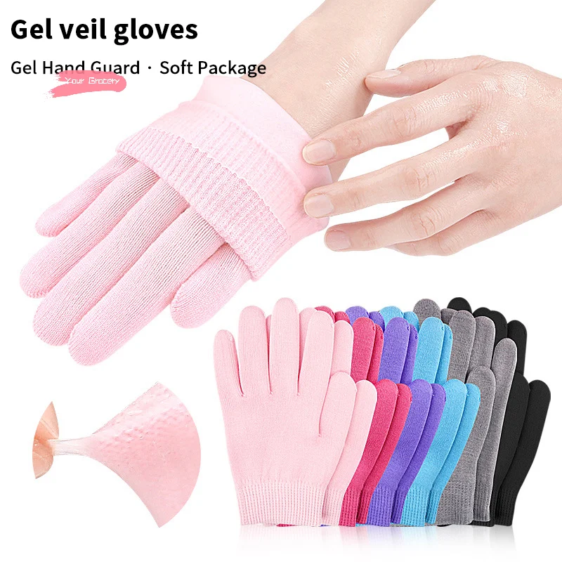 1 paio di guanti e calzini idratanti con olio essenziale multicolore per piedi secchi e screpolati Kit di massaggio nutriente per la cura dei piedi della pelle