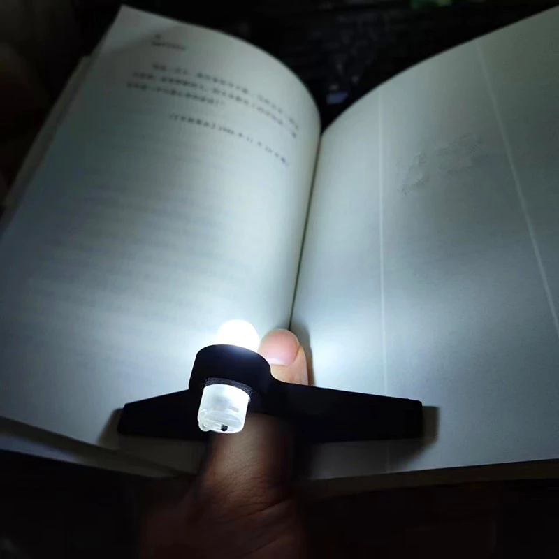 Marcapáginas LED de pulgar para lectura con una mano, soporte de Página de Libro LED, práctico marcador para amantes, herramienta de ayuda de lectura